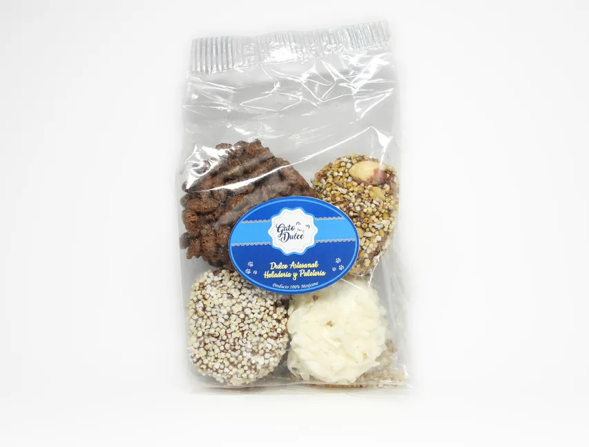 Bombones mix con nuez, chocolate semiamargo y amaranto