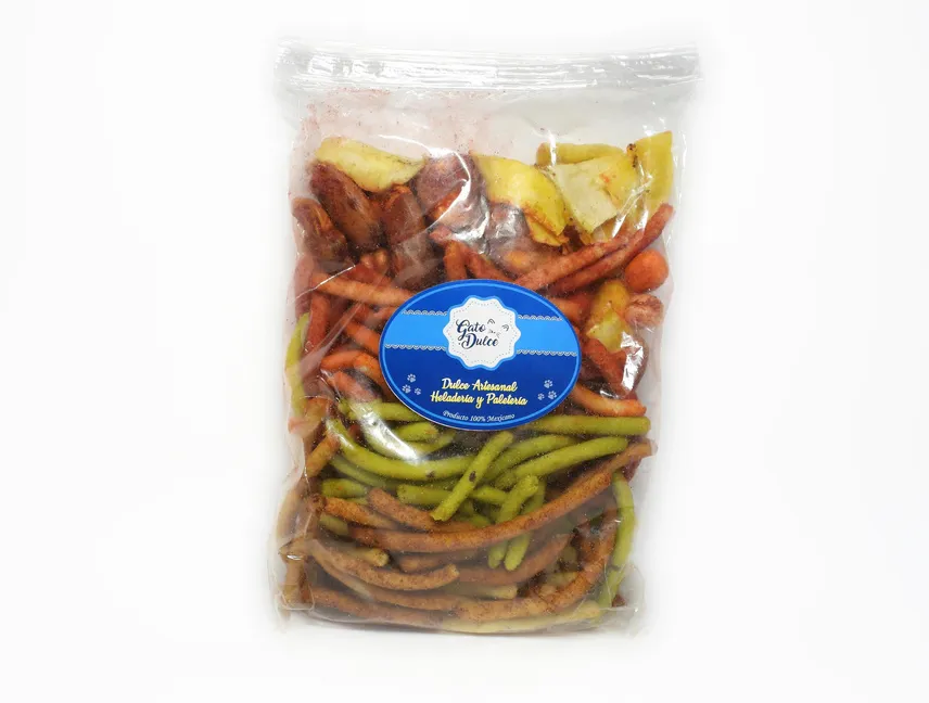 Botana Mix de amaranto, hába, garbanzo, pepita y plátano frito